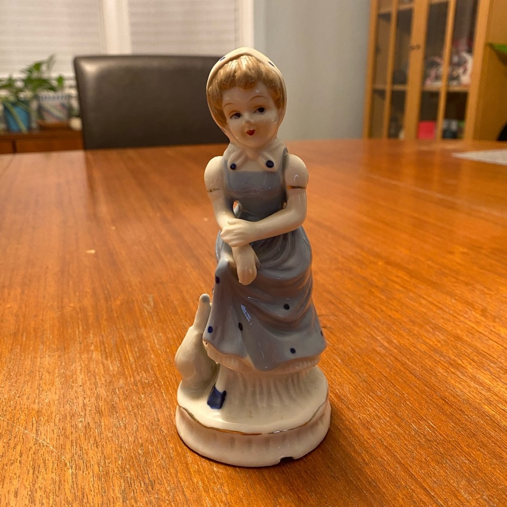 Girl Goose Ceramic Figurine
